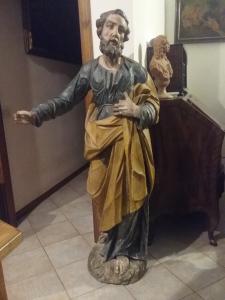 Estátua museológica em madeira policromada h163, século XVII, com garantia fotográfica escrita