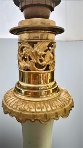 Coppia di Lampade da Tavolo in Porcellana Celadon e Bronzo Dorato – XIX secolo - Foto 8