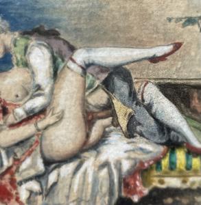 Pintor francês (séc. XIX) - Cena erótica. - Foto 7