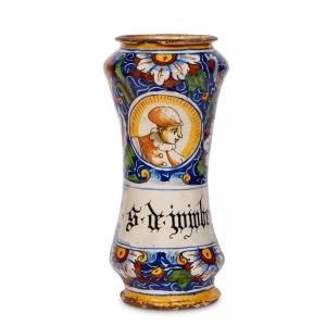 VENDUTO Albarello in maiolica , Mastro Domenico e aiuti, Venezia XVI secolo