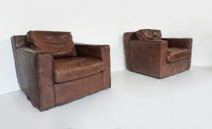 Poltrone in pelle marrone - Made in Italy