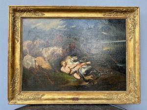 Dipinto ad Olio su Tela raffigurante il mito di Ippolito - Conservato_car 3341