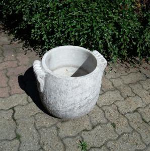 Raw marble vase
