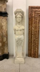 Antique stone statues (Pair of caryatids)