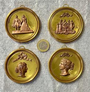 Coppia di piccoli tondi in ottone - Napoleone III