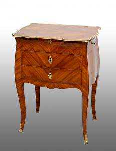 Comodino antico Napoleone III Francese in legno esotico pregiato. Periodo fine XIX secolo.