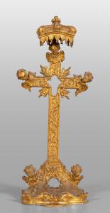 Croce portareliquie in legno finemente intagliato, Roma I metà secolo XVIII