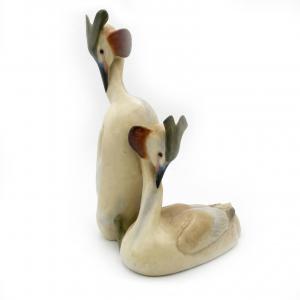 Group with Grebe Birds by Felice Tosalli, Lenci Ceramics, Turin, Italy, 1939