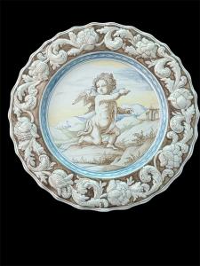 Piatto in maiolica , manifattura Rampini Pavia ,  fine del XVII secolo VENDUTO 