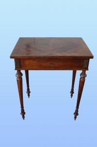 Toilette francese del 1800 stile Luigi XVI in palissandro con intarsio in ottone 