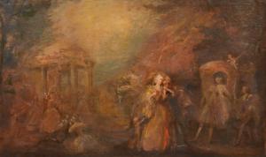 "Gallant scene" oil on canvas by Julien van de Veegaete