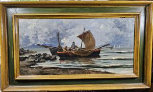 Simoni Dino “Paesaggio marino con pescatori“.