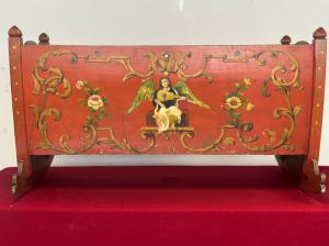 Tyrolean cradle in painted lacquered wood, 19th century.
