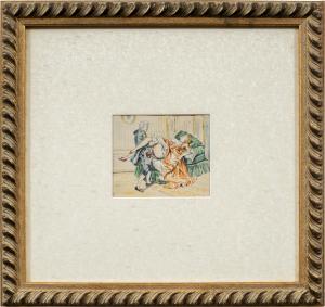 Pittore francese (XIX-XX sec.) - Scena erotica.
