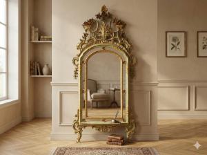 Louis XVI Style Carved Wood Mirror - Restoration Included_car 3355