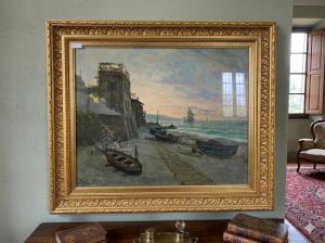 Oil on Canvas Painting depicting a Seascape - car 3452