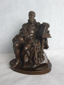 Etienne Marin Melingue (1808-1875) Scultura in bronzo "Ambroise Paré" 