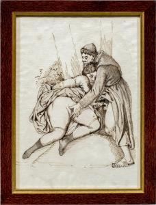 Pintor francês (século XIX) - Cena erótica.