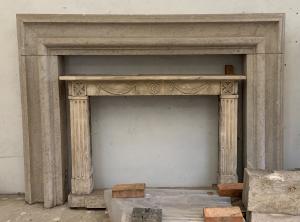 Salvator Rosa fireplace in Botticino marble