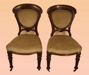 Gruppo di 6 antiche sedie del 1800 stile Vittoriane in mogano 