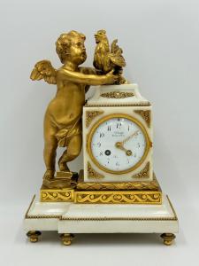 🥇Perfetto Pendolo Antico Bronzo Dorato Marmo Bianco Carrara Epoca 1800 Parigi +++ € 1650 +++ 🥇