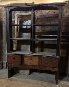 ARM240 - N. 2 similar cabinets/sideboards, 1700s, different sizes: one cm W 146 x H 198, the other cm W 155 x H 220