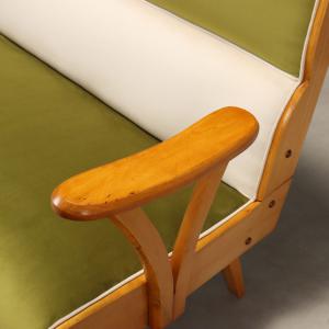 50s Vintage Two-Tone Velvet Loveseat - Foto 6
