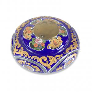 Biedermeier Judaica Tintenfass aus Glas