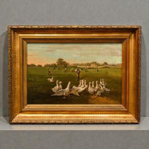  William Willoughby - Partita di cricket con le Oche - U.S.A. XIX Secolo 