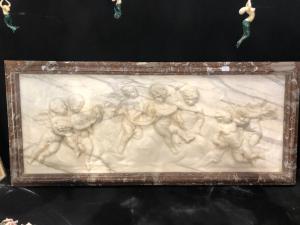Carrara marble bas-relief