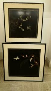 Pinturas Chinesas em Painel, Par de Pinturas Chinesas, Arte Oriental