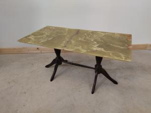 Mesa de centro inglesa estilo Regency - tampo em ônix - vintage moderno - anos 50