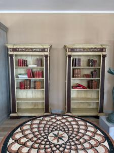 Pair of Lacquered Open Bookcases 132x48x220H