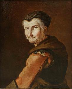 Giacomo Francesco Cipper detto il Todeschini (Feldkirch, 1664 - Milano, 1736), attr., Ritratto di vecchia contadina con orecchini