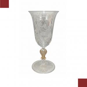 VASO IN VETRO DI MURANO INCISO FINE XVIII-INIZI XIX SECOLO