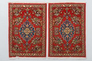 Pair of Persian GHUM bedside rugs - Shah Pahlavi period - no. 708-709.