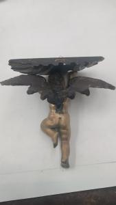 Mensola antica  angelo in legno dorato fine 700 , manifattura italiana -Antique Angel Shelf In Gilded Wood, Late 18th Century, Italian Manufacture - Foto 8