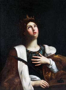 Guido Reni nello stile di, Bologna 1575 - Bologna 1642; Santa Caterina d'Alessandria, XVII secolo, olio su tela
