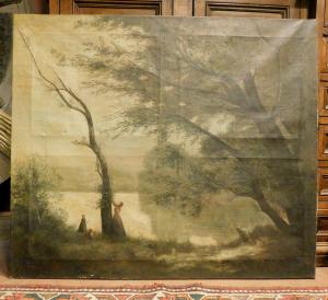 pan363 - oil painting on canvas, copy of "Souvenir de Mortefontaine"