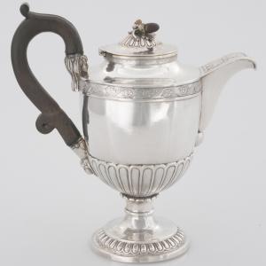 Cafeteira de prata esterlina George IV, Paul Storr, Londres, 1823