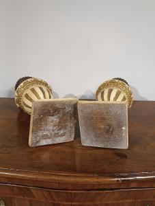 Paar lackierte und vergoldete Kandelaber, zweite Hälfte des 18. Jahrhunderts - Foto 10