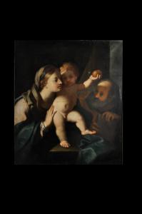 Maestro del Sec. XVII Dipinto raffigurante " Sacra famiglia"