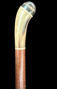 Wooden 'animated' cane imitating bamboo with a baton inside.