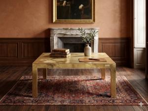 Low Brass Coffee Table for Living Room - Restoration Included_car 3484