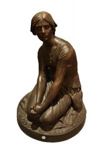 Grande Scultura francese firmata raffigurante Giovanna d'Arco di "Henri Chapu" Joan of arc del 1800