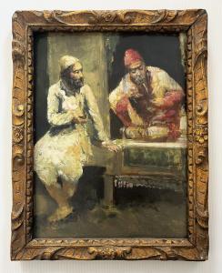 "Incontro al Suq" -Olio su rame -Fine XIX sec