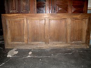 darb072 two parts of wainscoting 100cm high, 250cm + 250cm long in walnut, 18th century.