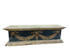 Antica baselegno intagliato e dorato  lacca blù XVII secolo