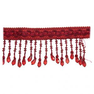 Red fringe with trimmings and pendants - BP/03 -