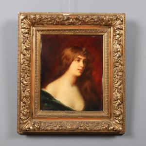 Dipinto di Edouard D'Otemar - Ritratto di Giovane Donna